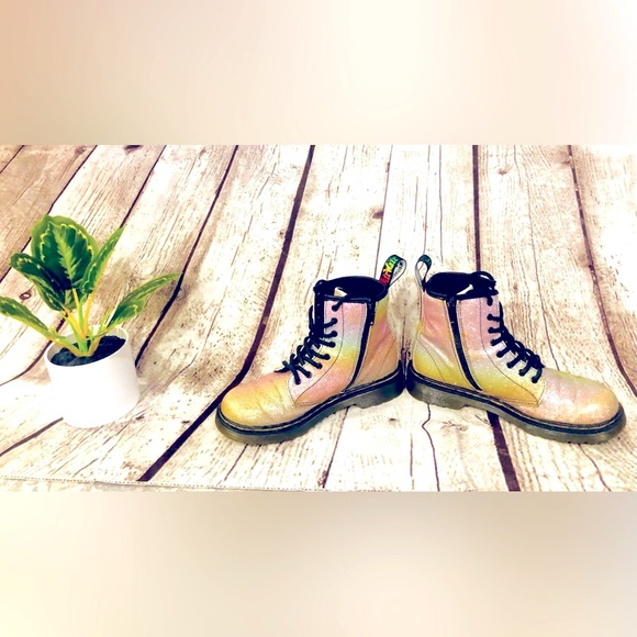 🎉HP🎉Dr. Martens🔥1460 Glitter Lace & Zipper Up Boots🔥 - Picture 5 of 16